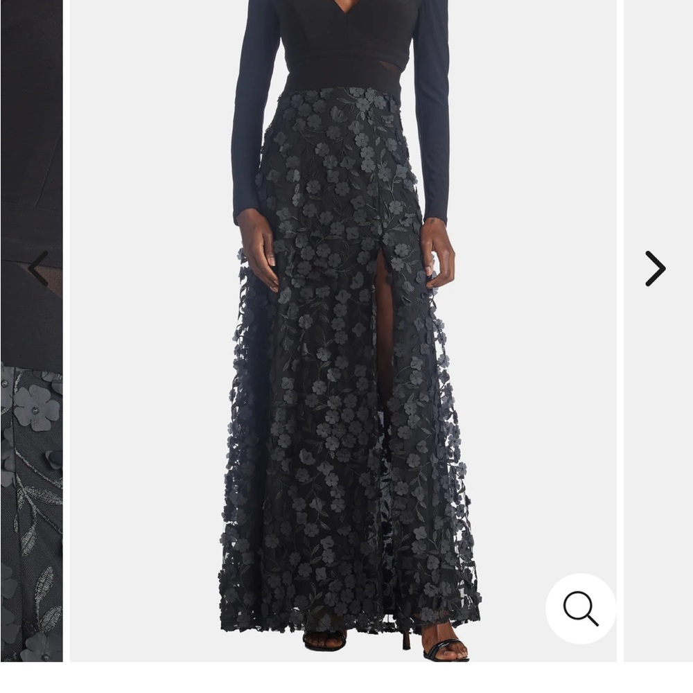 XSCAPE Long Sleeve Ruched Flower Dress WORN ONCE!